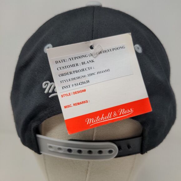 Mitchell & Ness Men's Snapback Hat Black Brooklyn Nets Embroidered Logo - Picture 6 of 9